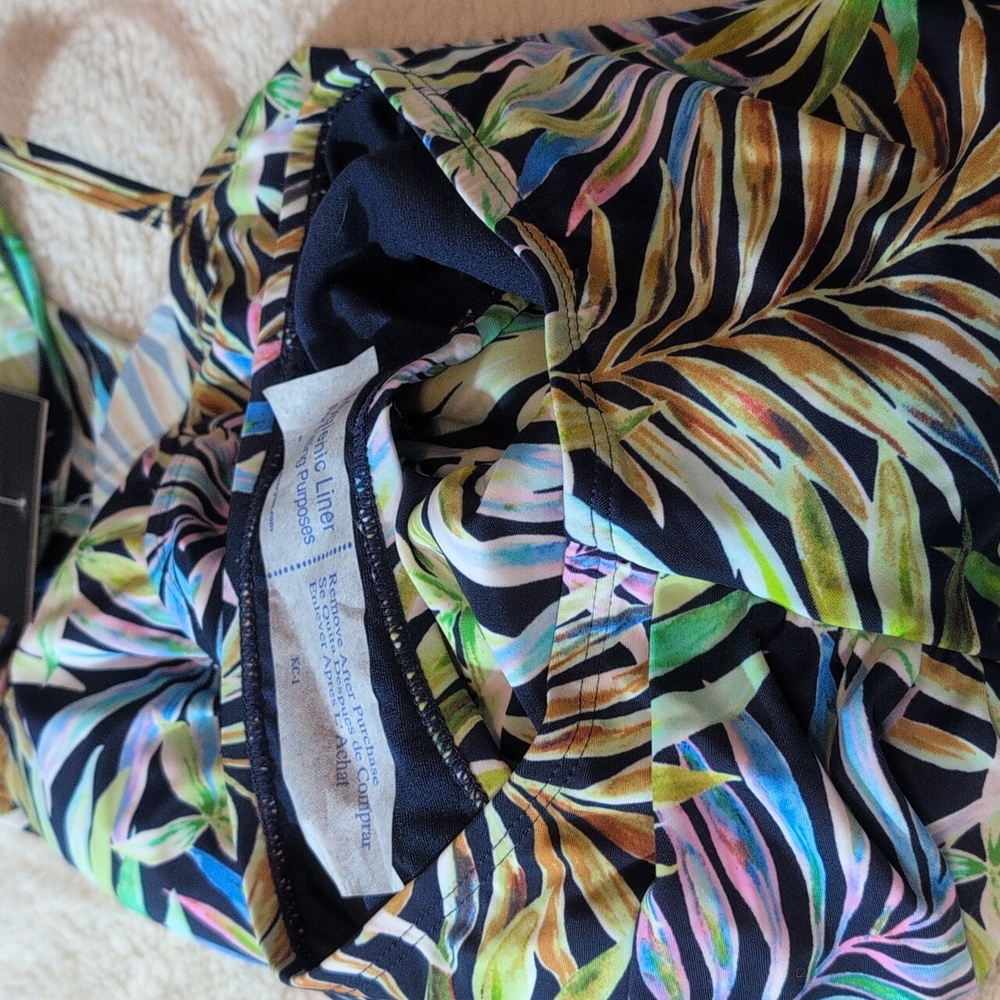 Ellen Tracy Tropical Palm Leaf One-piece Swimsuit Size 8 NWT - Picture 12 of 16